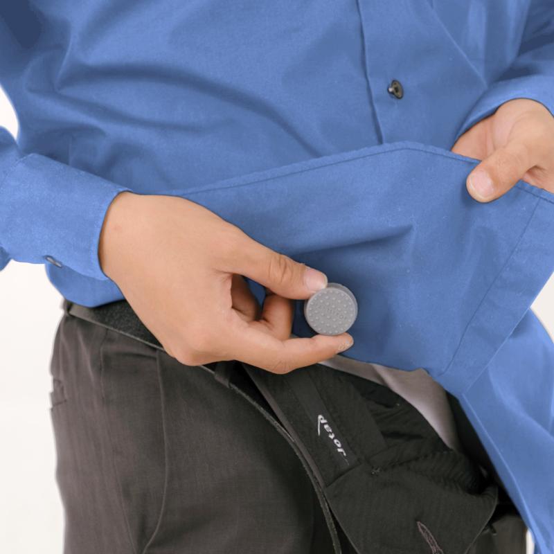 PantsProp Installation: Place base on the inside of the shirt