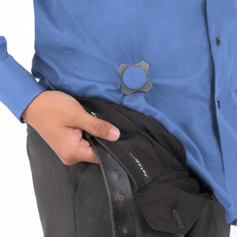 PantsProp Installation: Lift waistline of pants just above PantsProp